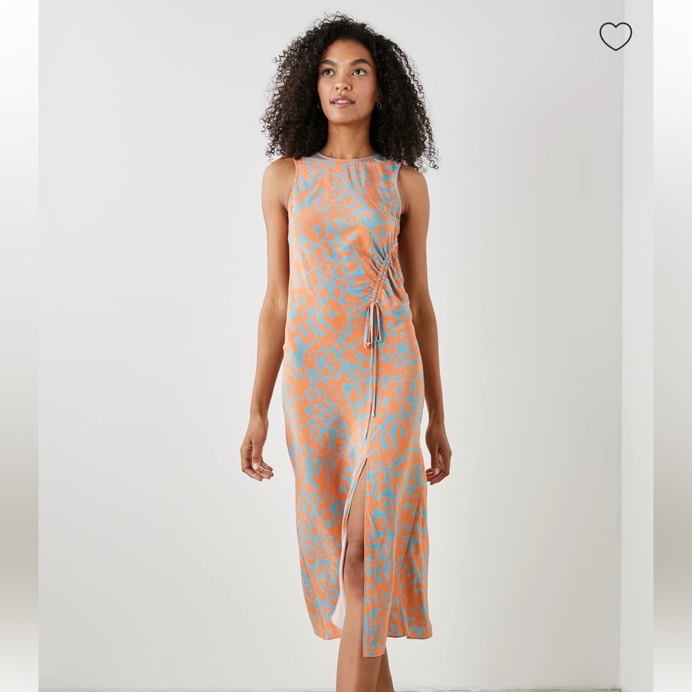 Rails Gabriella orange diffused cheetah dress | size large